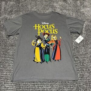 Disney Mens Hocus Pocus Sanderson‎ Sisters T Shirt Large Gray NWT Short Sleeve